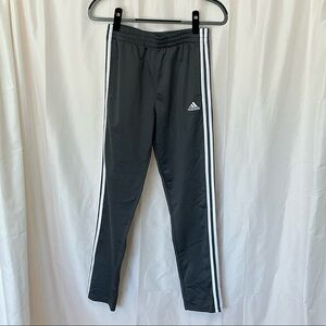 Adidas Girls Dark Grey Track Pants with White Side Stripes- Girl's Large
